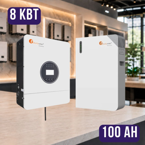 Комплект автономного енергоживлення: Felicity IVEM8048-II 8 кВт 48 В+ Felicity FLB48100WG1-H 51.2V 100Ah, з підігрівом