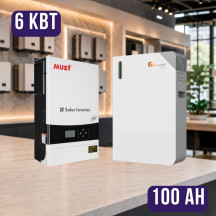 Комплект автономного енергоживлення: MUST PV19-6048EXP 48V 6 kW + Felicity FLB48100WG1-H 51.2V 100Ah, з підігрівом