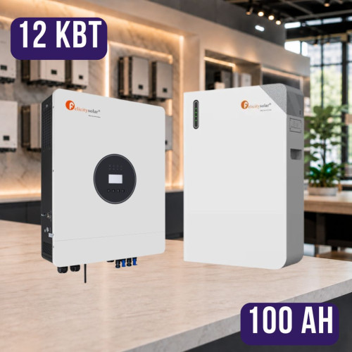 Комплект автономного енергоживлення: Felicity IVEM12048-II 12 кВт 48 В + Felicity FLB48100WG1-H 51.2V 100Ah, з підігрівом