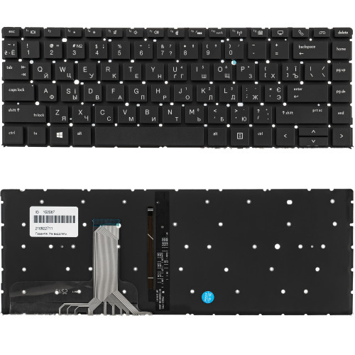 Клавиатура для ноутбука HP (EliteBook X360 1040 G5 G6) ukr, black, без фрейма, подсветка клавиш (ОРИГИНАЛ)