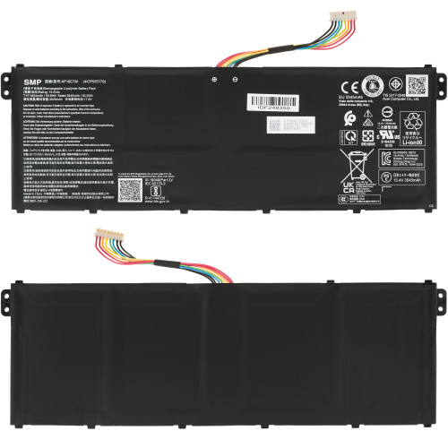 Сервісний оригінал - батарея для ноутбука ACER AP18C7M/15.4V (Swift 5 SF514-54T, SF514-54GT) 15.4V 3634mAh 55.9Wh Black (KT.00407.008)