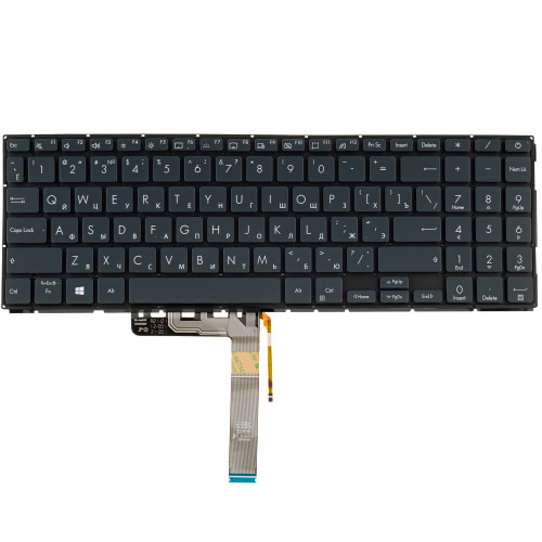 Клавіатура для ноутбука ASUS (UX535 series) ukr, black, без фрейма, підсвітка клавіш