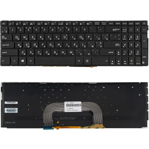 Клавиатура для ноутбука ASUS (X705 series) ukr, black, без фрейма, подсветка клавиш