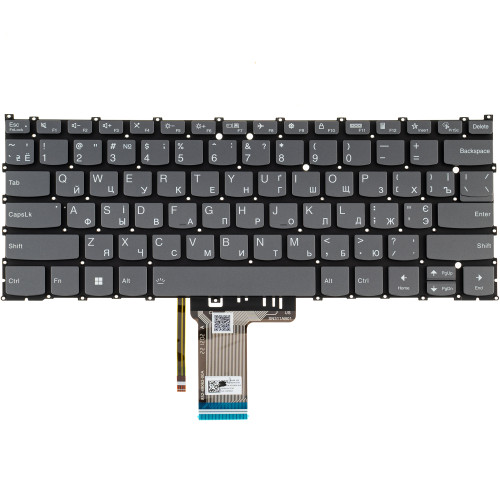 Клавиатура для ноутбука LENOVO (Yoga 7 14IAL7) ukr, black, без фрейма, подсветка клавиш