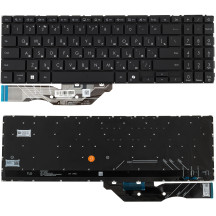Клавіатура для ноутбука ASUS (X1607 series) rus, black, без фрейму, підсвічування клавіш