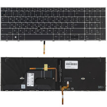 Клавіатура для ноутбука HP (ZBook Fury : 15 G7) ukt, black, підсвічування клавіш, з джойстиком