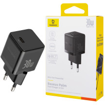 Зарядний пристрій Baseus Palm Fast Charger 1C 30W EU Cluster Black (P10111605113-00)