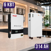 Комплект автономного енергоживлення: MUST PV19-6048EXP 48V 6 kW + Felicity FLB48314TG1-H 51.2V 314Ah