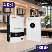 Комплект автономного энергопитания: MUST PV19-4024 EXP 4 кВт, 24V + Felicity FLA24280 25.6V 280Ah