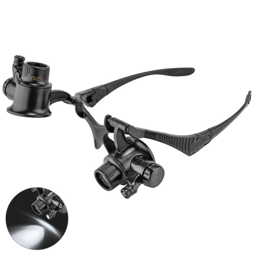 Бинокулярные очки-лупы Magnifier 9892G8KX (8 пар линз) c Led подсветкой
