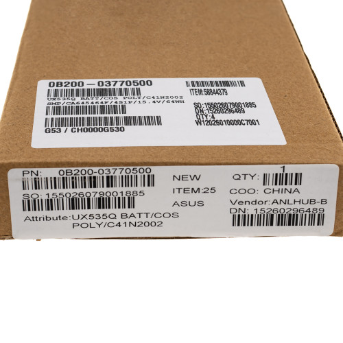 Сервисный оригинал - батарея для ноутбука ASUS C41N2002 (ZenBook Pro 15 UX535LI, UX535LH) 15.4V 4190mAh 64Wh Black (0B200-03770500)