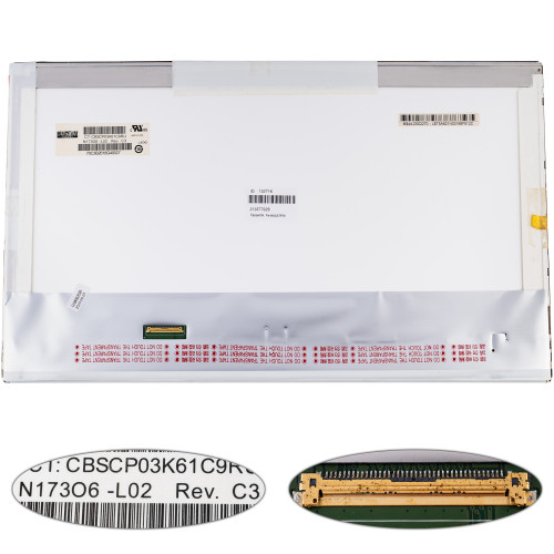 Матриця 17.3 N173O6-L02 (1600*900, 40pin, LED, NORMAL, матова, роз'єм ліворуч знизу) для ноутбука (renew)