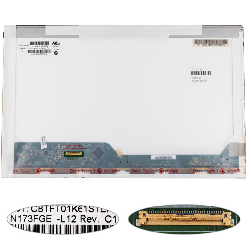 Матриця 17.3 N173FGE-L12 (1600*900, 40pin, LED, NORMAL, матова, роз'єм ліворуч знизу) для ноутбука (renew)
