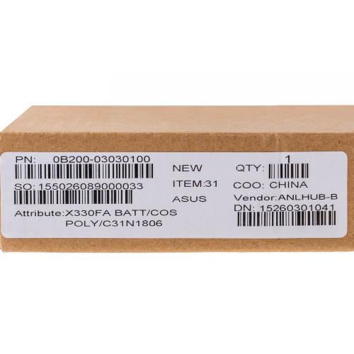 Сервисный оригинал - батарея для ноутбука ASUS C31N1806 (Vivobook S13 S330UA) 11.55V 3640mAh 42Wh Black (0B200-03030100)