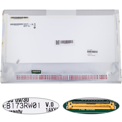 Матриця 17.3 B173RW01 V.0  (1600*900, 40pin, LED, NORMAL, глянцева, роз'єм ліворуч знизу) для ноутбука (renew)