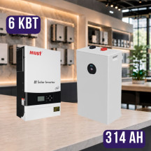 Комплект автономного енергоживлення: MUST PV19-6048EXP 48V 6 kW + Deye SE-F16-С 314Ah
