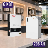 Комплект автономного энергопитания: Must PV19-6048EXP 6 кВт 48 В + Felicity FLB48206WG1-H 51.2V 206Ah, с подогревом