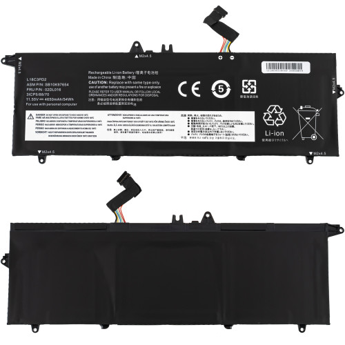 Батарея для ноутбука LENOVO L18L3PD1 (ThinkPad T490s, T495s) 11.55V 4650mAh Black