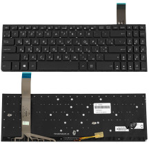 Клавиатура для ноутбука ASUS (X570 series) ukr, black, без фрейма, подсветка клавиш (ОРИГИНАЛ)