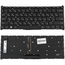 Клавиатура для ноутбука ACER (AS: A314-36, A314-42) rus, black, без фрейма, подсветка клавиш