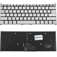 Клавиатура для ноутбука ACER (AS: SF314-42, SF314-57) rus, silver, без фрейма, подсветка клавиш