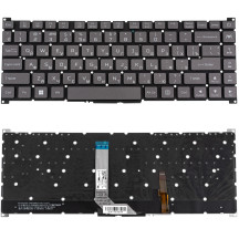 Клавіатура для ноутбука ACER (Predator PT314-51s) rus, dark gray, без кадру, підсвічування клавіш (RGB)