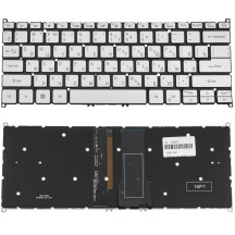 Клавиатура для ноутбука ACER (AS: SF314-54) rus, silver, без фрейма, подсветка клавиш