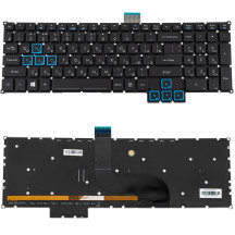 Клавіатура для ноутбука ACER (Predator PH517-52) rus, black, без кадру, підсвічування клавіш (RGB)