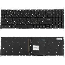 Клавиатура для ноутбука ACER (AS: A317-53) rus, black, без фрейма, подсветка клавиш
