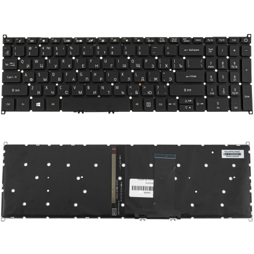 Клавиатура для ноутбука ACER (AS: A317-53) rus, black, без фрейма, подсветка клавиш