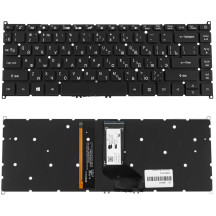 Клавіатура для ноутбука ACER (TM: P614-53, P414-53) rus, black, без кадру, підсвічування клавіш