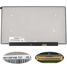 Матриця 15.6 NV156FHM-T07 touch (1920*1080, 40pin(eDP, IPS), LED, SLIM(без планок та вушок, дп=260), матова, роз'єм праворуч знизу) для ноутбука