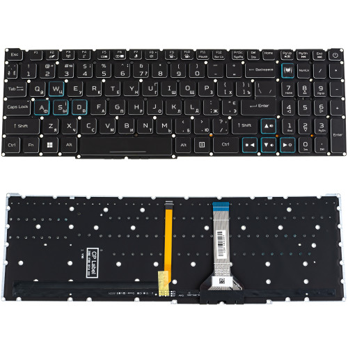 Клавиатура для ноутбука ACER (Nitro: AN517-55) ukr, black, без фрейма, подсветка клавиш RGB (ОРИГИНАЛ)