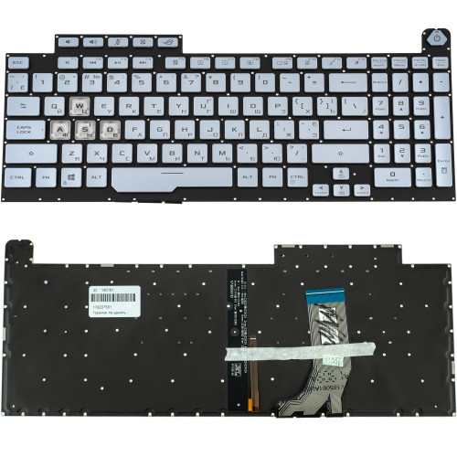 Клавиатура для ноутбука ASUS (G731GD, G731GT, G731GU) ukr, silver, без фрейма, подсветка клавиш (RGB 1) (ОРИГИНАЛ)