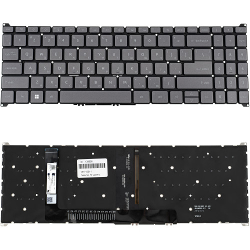 Клавіатура для ноутбука ACER (AS: A315-59) rus, dark gray, без кадру, подсветка клавиш