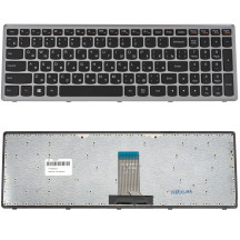 Клавиатура для ноутбука LENOVO (IdeaPad: U510, Z710) rus, black, silver frame (ОРИГИНАЛ)