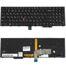Клавиатура для ноутбука LENOVO (ThinkPad: E550, E555) rus, black, подсветка клавиш