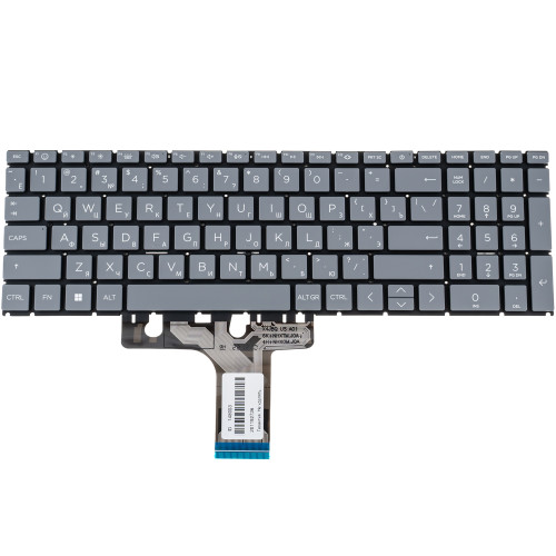 Клавиатура для ноутбука HP (250 G10) rus, gray, без фрейма, подсветка клавиш (ОРИГИНАЛ)