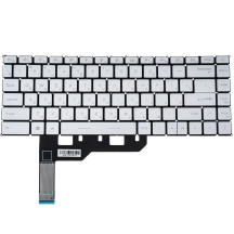 Клавіатура для ноутбука MSI (Modern 14 B) rus, white, підсвічування клавіш, без фрейму
