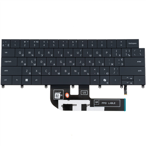 Клавиатура для ноутбука DELL (XPS: 9440) ukr, black, подсветка клавиш (ОРИГИНАЛ)
