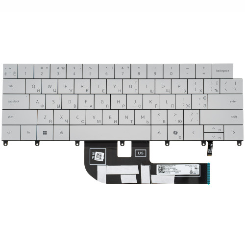 Клавиатура для ноутбука DELL (XPS: 9440) ukr, white, подсветка клавиш (ОРИГИНАЛ)