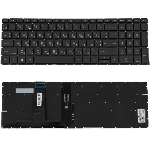 Клавіатура для ноутбука HP (ProBook: 450 G8, 455 G8) ukr, dark gray, без фрейму, підсвічування клавіш (ОРИГІНАЛ)