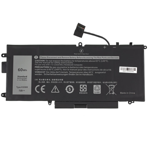 Батарея для ноутбука DELL K5XWW (Latitude 5285, 5289, L3180, 7390 2-in-1) 7.6V 60Wh Black