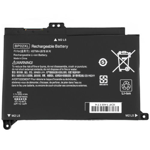 Батарея для ноутбука HP BP02XL (Pavilion 15-AW000, 15-AU series) 7.7V 41Wh Black