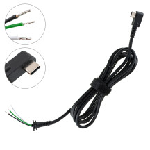 DC кабель живлення для БЖ 100-140W ноутбука TYPE-C,  L-подібний  штекер, 3 провода (2x1мм+1x0.5мм), довжина 170см, (от БЖ к ноутбуку)