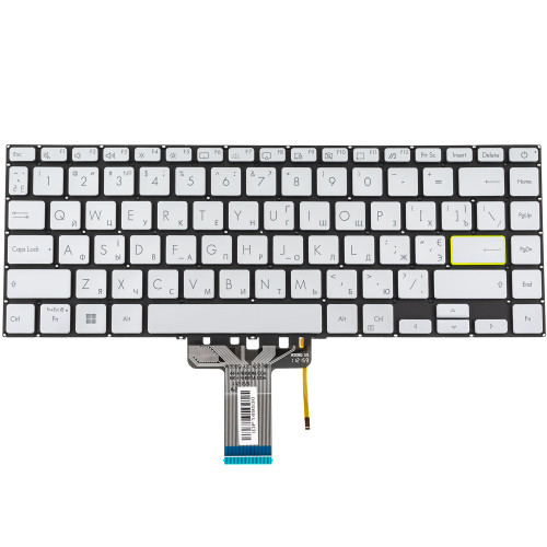 Клавиатура для ноутбука ASUS (X421 series) ukr, silver, без фрейма, подсветка клавиш (ОРИГИНАЛ)