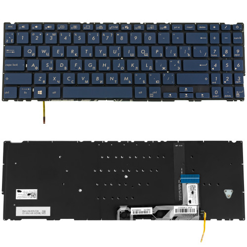 Клавіатура для ноутбука ASUS (UX534 series) ukr, blue, без фрейма, підсвічування клавіш(оригінал)