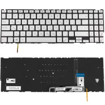 Клавіатура для ноутбука ASUS (UX534 series) ukr, silver, без фрейма, підсвічування клавіш(оригінал)