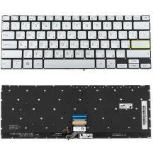 Клавиатура для ноутбука ASUS (X321 series) rus, silver, без фрейма, подсветка клавиш (ОРИГИНАЛ)
