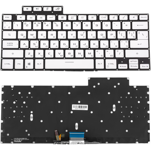 Клавиатура для ноутбука ASUS (GA503 series) ukr, white, без фрейма, подсветка клавиш (ОРИГИНАЛ)